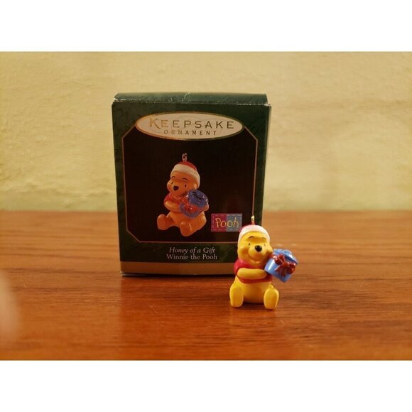 Winnie The Pooh Ornament Honey of a Gift Miniature Hallmark Vintage New - Picture 1 of 5